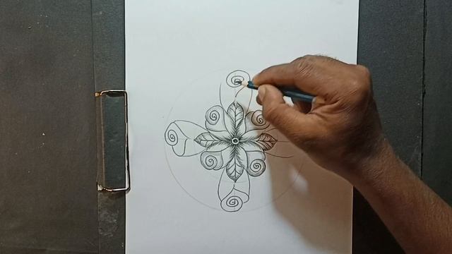 Beautiful floor painting pencil sketch || flower alpona design - Rajdeep drawing club смотреть онлайн