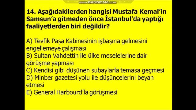 KPSS GÜNCEL TARİH DENEME SINAVI 13