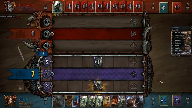 Gwent: The Witcher Card Game - Skellige Tuirseach Skirmisher deck - King Bran Gameplay смотреть онлайн