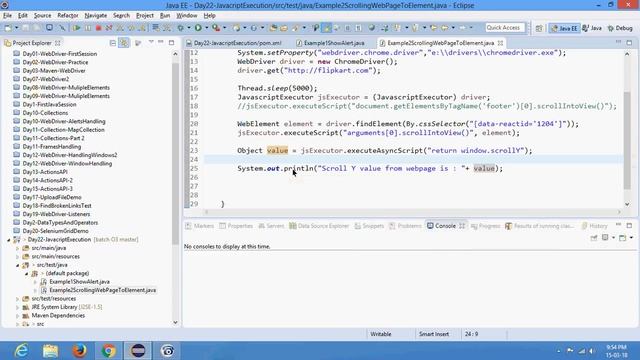 O3 WebDriver 23 Part 1, JavaScript Executor to read DOM value смотреть онлайн
