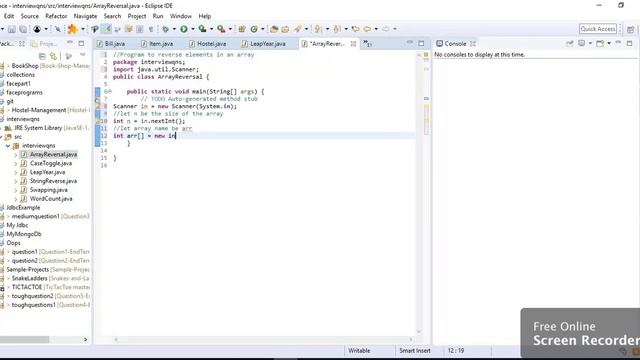 Array Reversal in Java смотреть онлайн