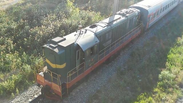 Тепловоз ЧМЭ3Т-5511 с манёвром по станции Курдюм смотреть онлайн