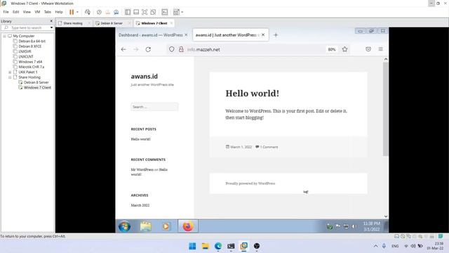 Konfigurasi Shared Hosting Pada Debian Server - Part 7 | Installasi CMS WordPress Di Browser - Bag смотреть онлайн