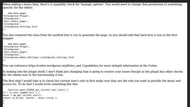 Wordpress: Adding menu item to WordPress admin bar for editors to edit one plugin's settings смотреть онлайн
