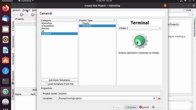 Criando um novo projeto em C com Kdevelop смотреть онлайн
