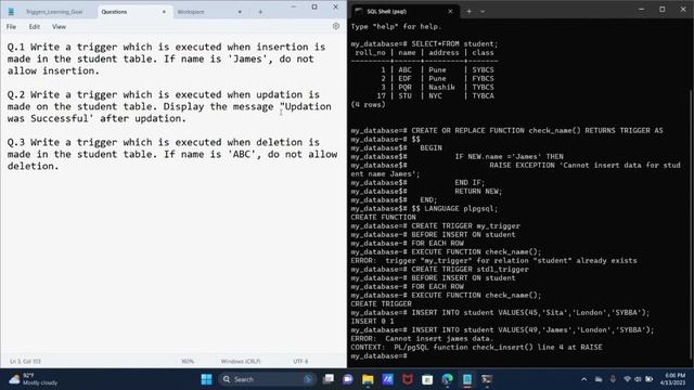 Triggers in PL/PGSQL Revision смотреть онлайн