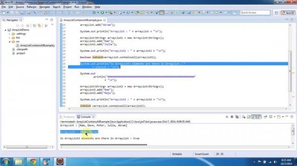 How to check a group of Objects Exist or not in the ArrayList? | Java Collection Framework