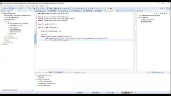 6. Java EE  Grundlagen-Tutorial - Speichern (Testen) der JPA-Entitäten mit JUnit