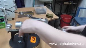 Заточка охотничьего ножа с переменным углом на Профиль К03 c Венёвскими алмазми.