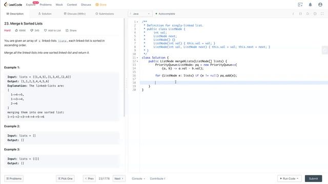 Leetcode 23 - Merge K Sorted Lists (JAVA Solution Explained!) смотреть онлайн