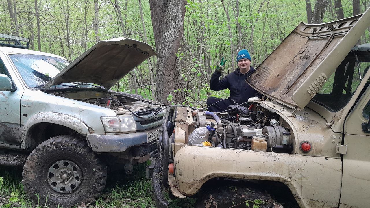 Утопили УАЗ. Выезд Уаз и Great Wall.