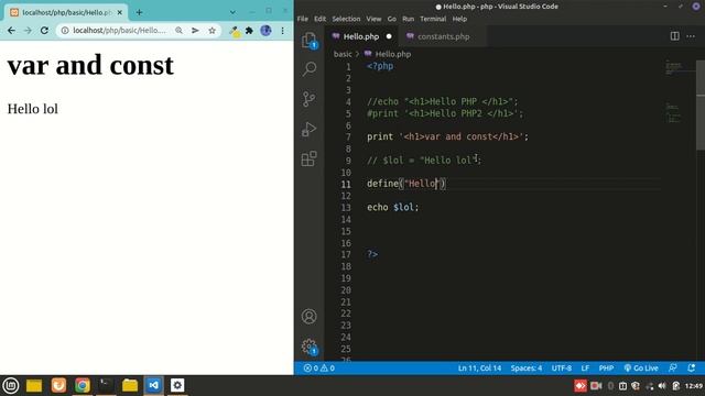 PHP variable and constant | PHP Tutorial in (Hindi) смотреть онлайн