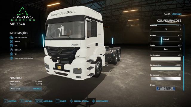 O Melhor Caminhão Mercedes Benz Axor Varias Opções Para PC Farming Simulator 22 смотреть онлайн