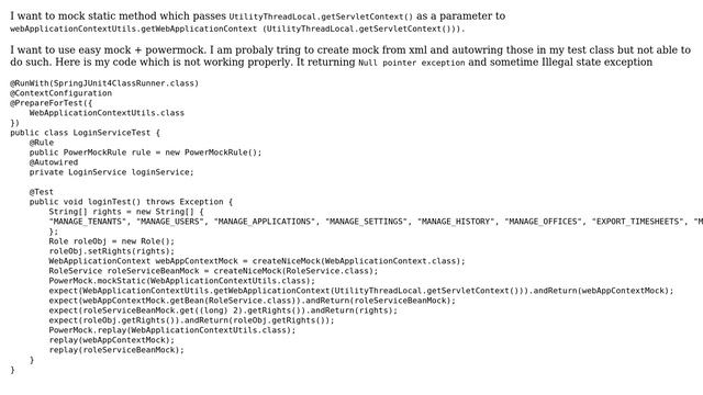 How to mock static method available in abstract class which returns servlet context using spring... смотреть онлайн