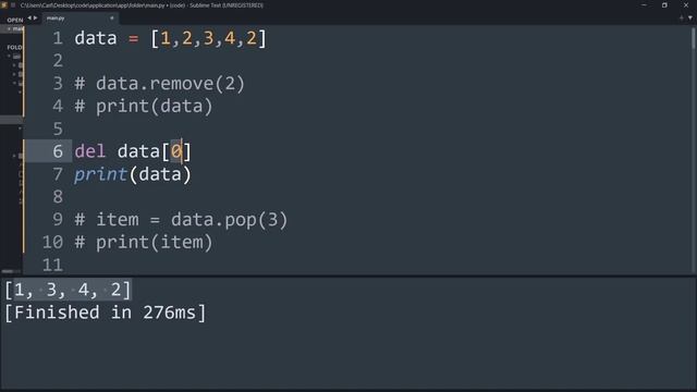 Difference between del, remove, and pop on lists смотреть онлайн