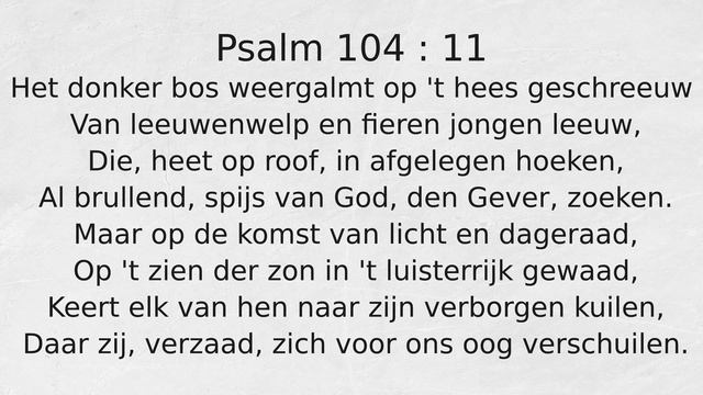 Psalm 104 : 11 Het donker bos weergalmt op 't hees geschreeuw смотреть онлайн