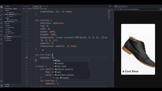 HTML/SCSS Product Card with Text Hover effect! смотреть онлайн