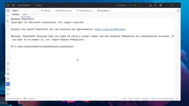 Python ATM Simulator Project with Typewriter Effects and Loading Animation смотреть онлайн