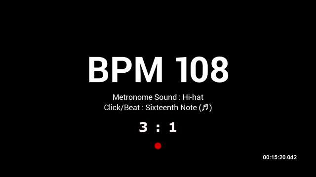 Metronome BPM 108 / Hi-hat / 16th (Closed) смотреть онлайн