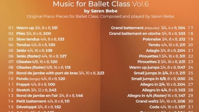 Warm Up // Ballet Class Music // From "Music for Ballet Class, Vol.6" by Søren Bebe смотреть онлайн