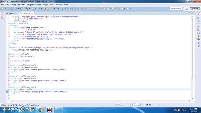 JSP Mysql And Bootstrap Crud Part 1 смотреть онлайн