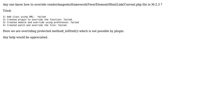 Magento: Override framework file vendor/magento/framework/View/Element/Html/Link/Current.php смотреть онлайн