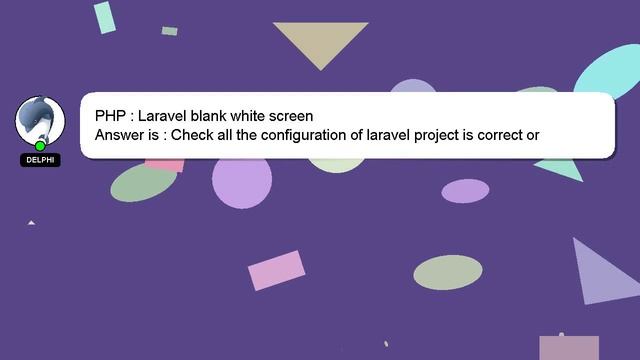 PHP : Laravel blank white screen смотреть онлайн