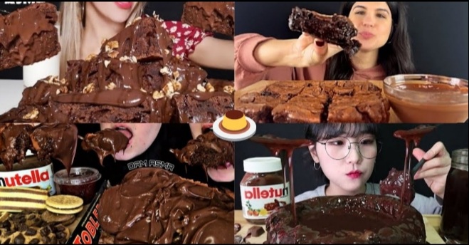 ??МУКБАНГ КОМПИЛЯЦИЯ АСМР ЕДА ШОКОЛАД БРАУНИ!??CHOCOLATE BROWNIE MUKBANG ASMR EATING!??