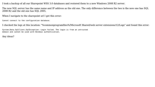 DevOps & SysAdmins: Sharepoint database connection issue after upgrade to SQL Server 2008 R2 смотреть онлайн