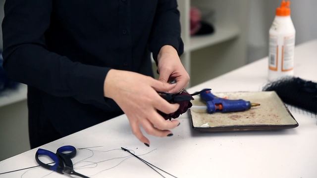 Вечерняя шляпка с цветами из шёлка и вуалью. Как сделать шляпку с нуля. Diy hat смотреть онлайн