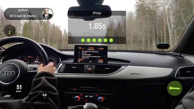 Audi a6 c7 bi-Tdi quattro with tune. 0-100km/h and 60ft. 380hp/800nm. смотреть онлайн