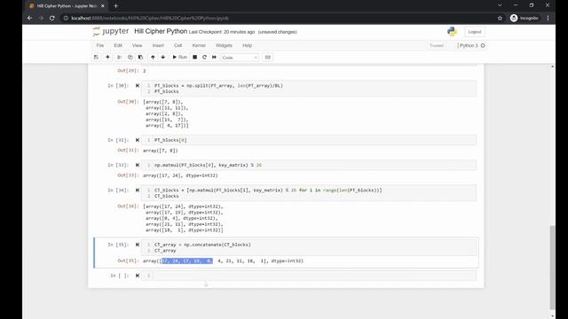 Hill Cipher Python смотреть онлайн