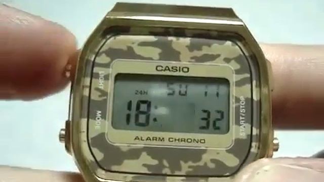 Casio A168 Gold настройка часов