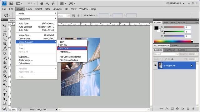 1.7 Rotating and Flipping an Image: Adobe Photoshop CS4 video смотреть онлайн