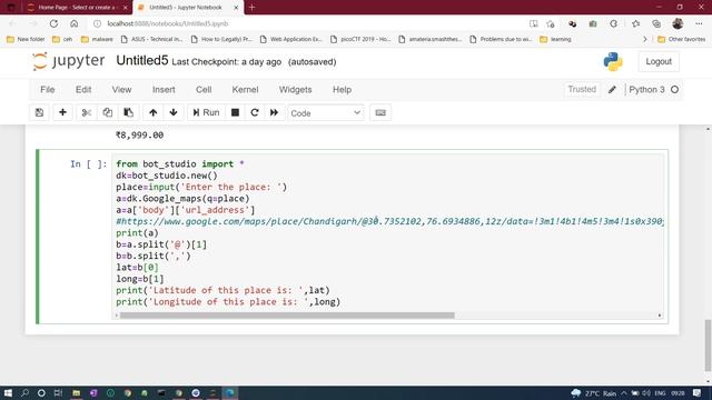 How to Findout Latitude and Longitude of any place using Python Scripting смотреть онлайн