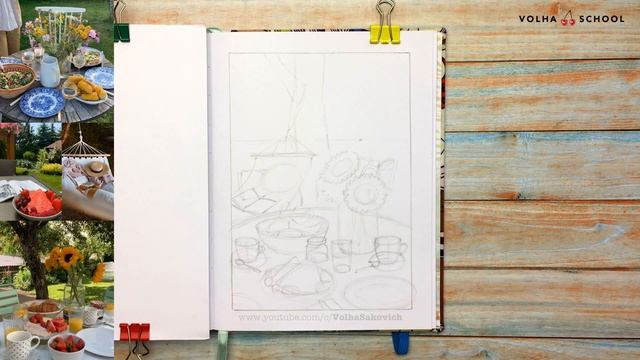 Как нарисовать завтрак в саду? Часть 1 / Видео-урок по рисованию маркерами #129 смотреть онлайн