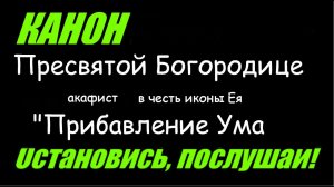 Молитва о детях - Богородице в честь иконы Ея «Прибавление Ума» #Акафист
