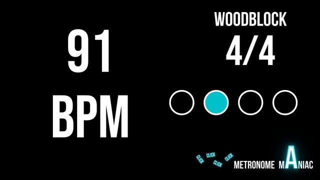 Metronome 91 BPM 4/4 - Woodblock смотреть онлайн