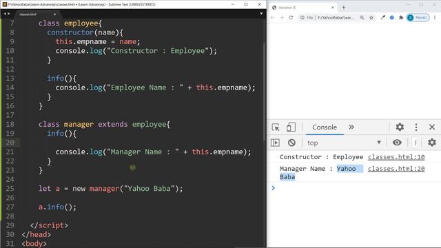 Advance Javascript - Class Inheritance Tutorial in Hindi / Urdu смотреть онлайн