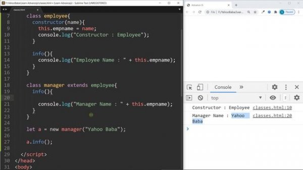 Advance Javascript - Class Inheritance Tutorial in Hindi / Urdu