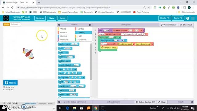 Mouse and Keyboard Combo Control in Game Lab on Code.org смотреть онлайн
