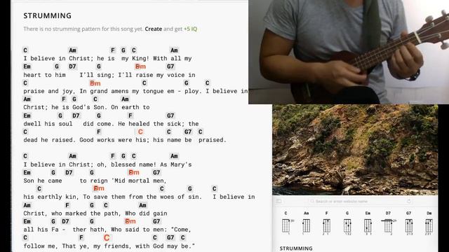 I Believe in Christ C key Ukulele Tutorial Play Along Sing Along смотреть онлайн