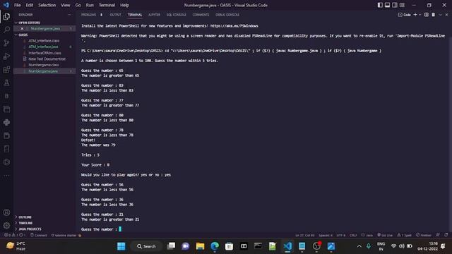 Number Guessing Game | Task 2 | Java Programming | Oasis Infobyte | Internship смотреть онлайн