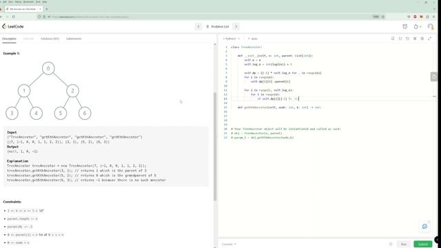 Kth Ancestor of a Tree Node - LeetCode 1483 - Python смотреть онлайн