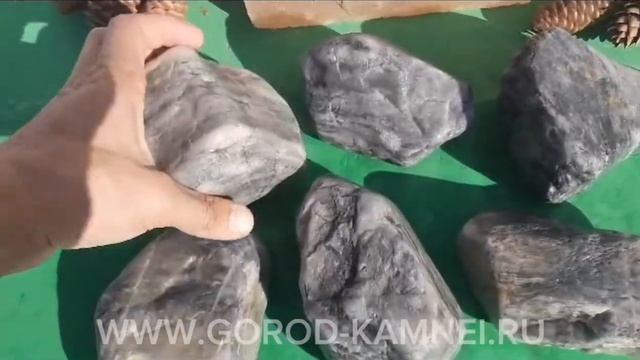 Кварцит ежевичный галтованный для бани | Город Камней смотреть онлайн