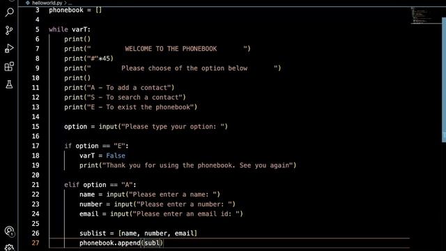Simple Phonebook project in Python for beginners | Python tutorial 2023 смотреть онлайн