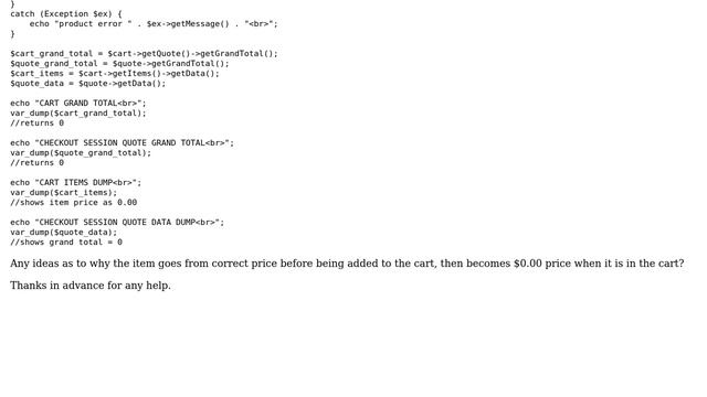 Magento: Item has $0.00 price in cart when creating an order programmatically (2 Solutions!!) смотреть онлайн