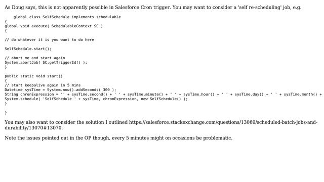 Salesforce: What will be the cron expression for scheduling a job in every 5 minutes? смотреть онлайн
