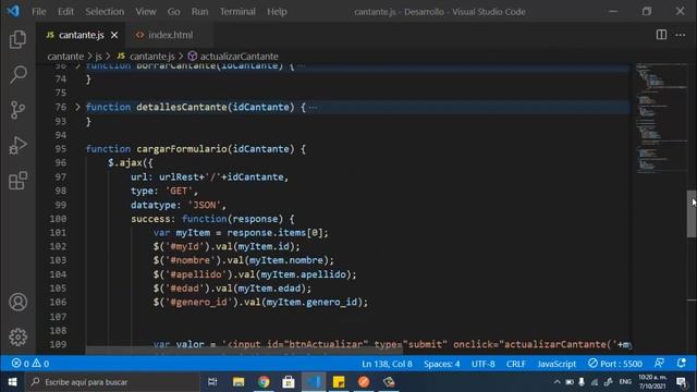 6. Actualizar cantante – Consumir api - Jquery AJAX - Bootstrap – Aplicación web. смотреть онлайн
