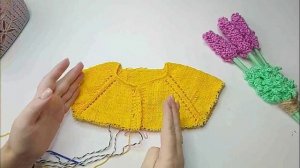 Вязание детского платья спицами и крючком.